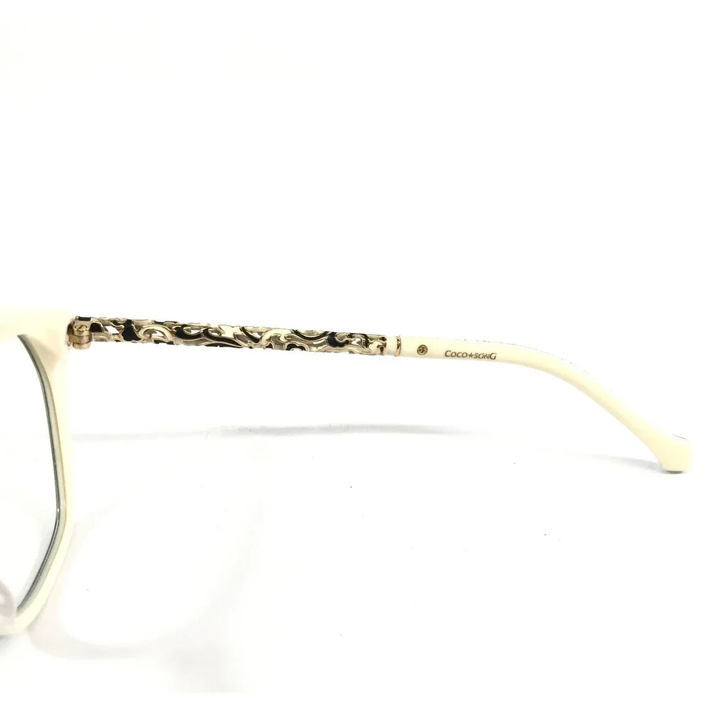 Coco Song Eyeglasses Frames VELVET MOON Col. 1 Black Ivory Gold Detail 55-18-140